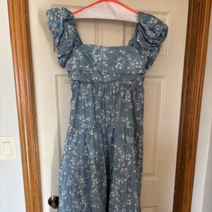 Altar'd State Rayanne Floral Maxi Dress in Blue